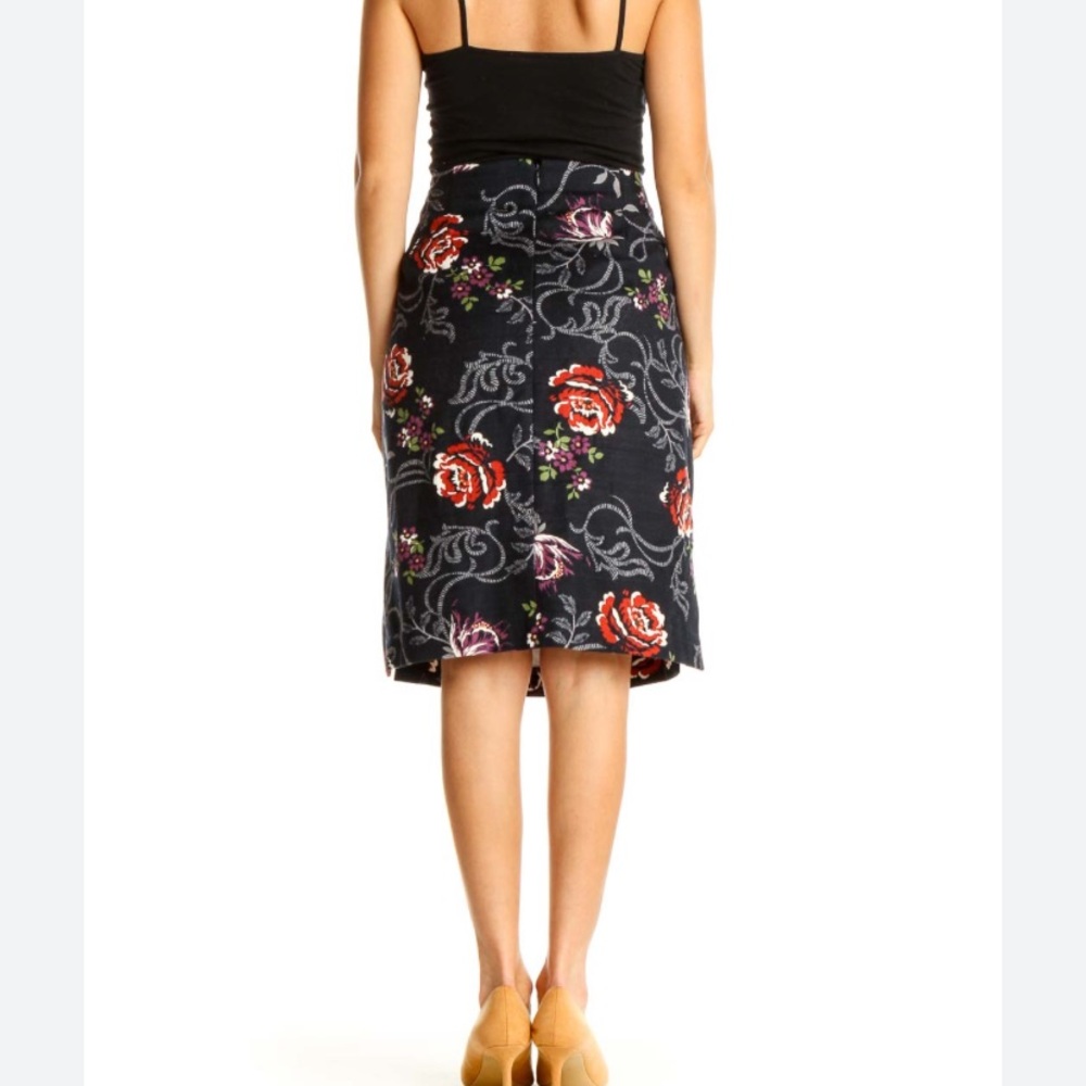 Ann Taylor LOFT Floral Print Holiday A-Line Skirt